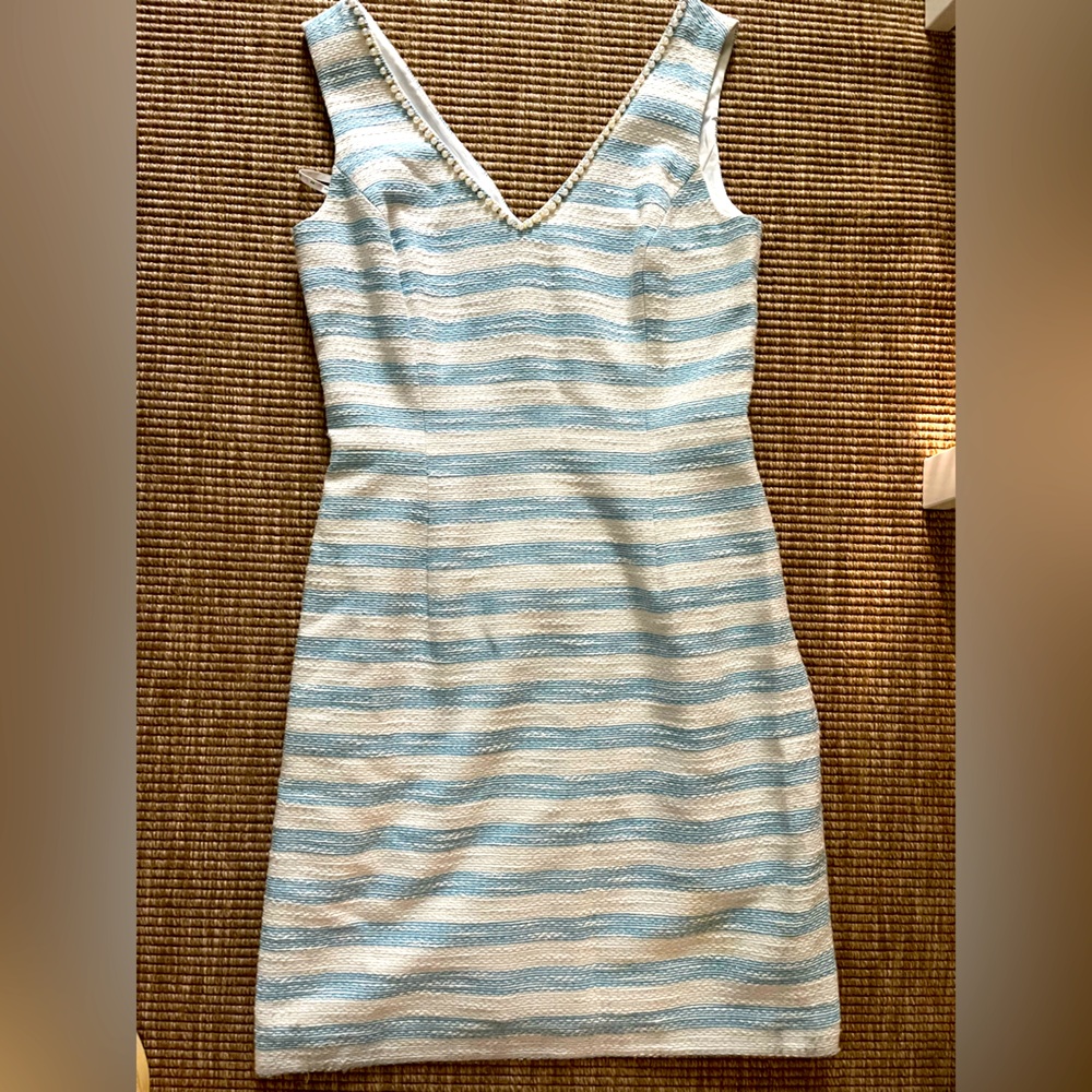Lilly Pulitzer Blue and White Sheath Mini Dress